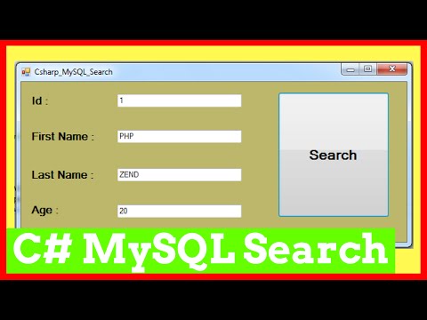 C# - How To Search Values From MySQL Database And Set It Into TextBox In C# [with source code] Video