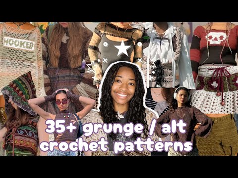 35+ grunge & alternative crochet patterns & tutorials ˖°✮˚ | crochet inspiration for all seasons