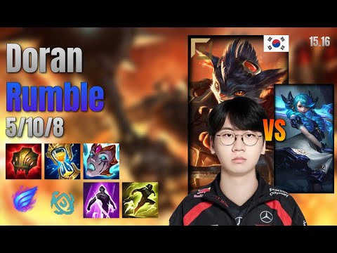 Doran Top Rumble vs Gwen lol KR solo rank Full Game 15.16 | 도란 럼블 vs 그웬
