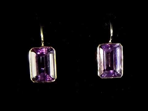 Lady's 10k Yellow Gold 12.98ct (TW) Purple Amethyst Earrings