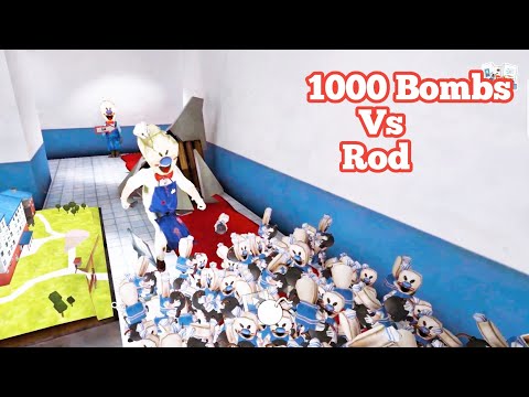 Ice Scream 4 Rod Vs 1000 Bomb Trap | Ice Scream 4