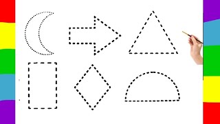 Shapes drawing, shapes tracing for kids, learn shapes and colors|