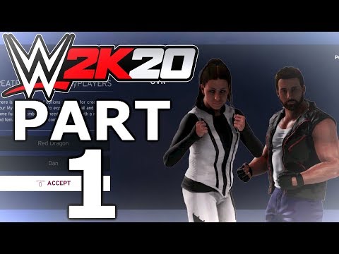 WWE 2K20 My Career part 1 My Male & Female Creation (FULL GAME)