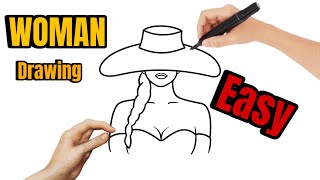 How to Draw a Woman Step by Step for Beginners 🎨Easy Drawing Tutorial