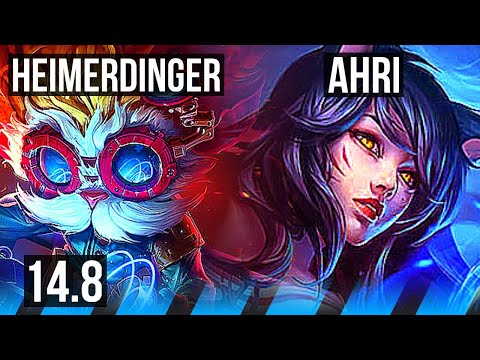 HEIMERDINGER vs AHRI (MID) | 6 solo kills, 1400+ games, 9/2/5, Dominating | EUW Master | 14.8