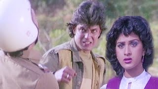 Mithun Rescues Minakshi Seshadri - Aandhi Toofan A