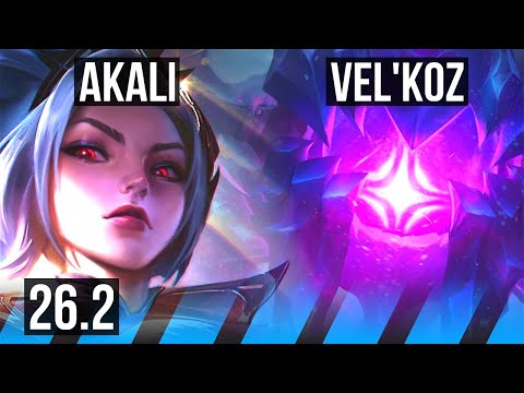 AKALI vs VEL'KOZ (MID) | 79K damage | KR Master | 26.2