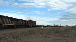 preview picture of video 'Southbound CN Freight departing Fort Nelson yard'