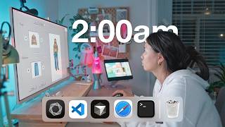 Coding All Nighter | desk tour + cozy devlog