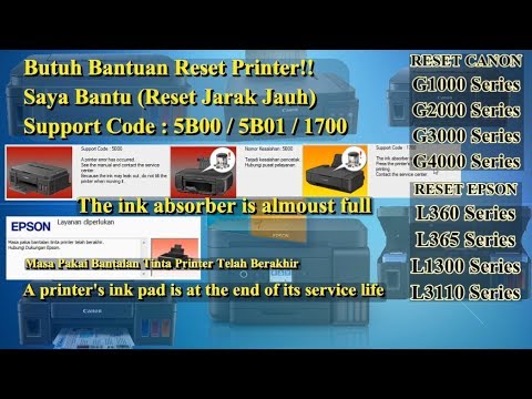 Reset Online Printer CANON G Series dan EPSON L Series, Juga Seri Lainnya [Reset Printer Jarak Jauh] Video