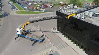 عربة مقطورة مسطحة Scania R500 8x2 PALFINGER PK 85002 Fly Jib Winch Crane | صورة 4 - Autoline