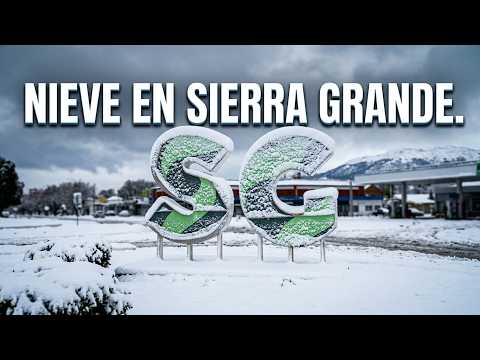 ¡Histórico! La nieve volvió a Sierra Grande y recorrimos distintos puntos de nuestro pueblo.
