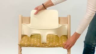 How to install the Tripp Trapp cushion, Baby Set and Tray Table. Tripp Trapp Sitzkissen Anleitung