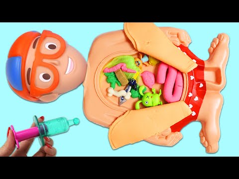 Blippi Toy Ambulance Doctor Checkup After Tummy Ache with Toy Doctor Tools & Play Doh Operation!