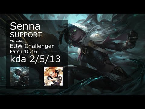 Senna Support & Miss Fortune vs Lux & Ashe - EUW Challenger 2/5/13 Patch 10.16 Gameplay