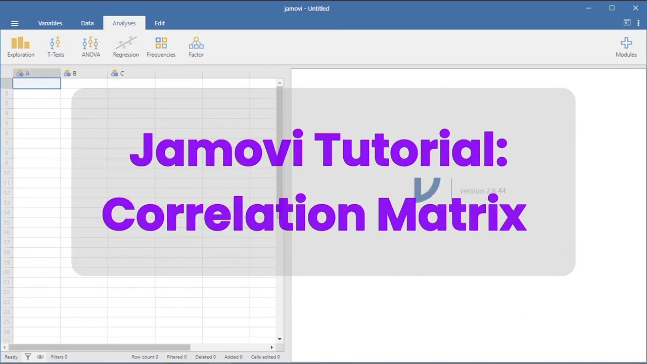 Jamovi Tutorial - Correlation Matrix 