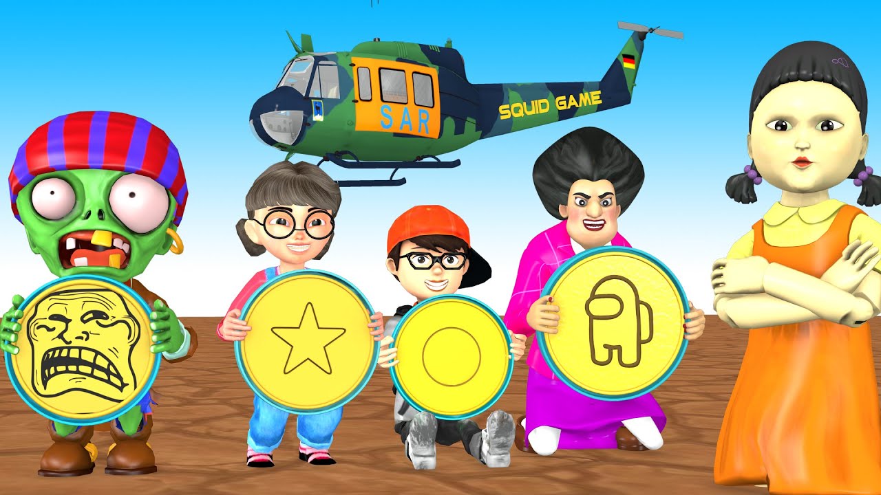 Squid Game (오징어 게임) vs Scary teacher 3D Miss T Troll 3Neighbor Destroy Honeycomb Candy Challenge #33