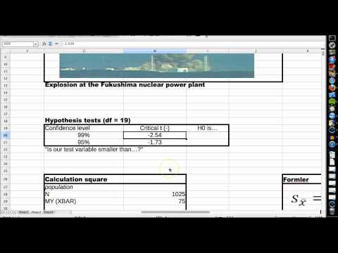 Basic statistics tutorial 46 Hypothesis testing (one sided), sample and population mean (t)