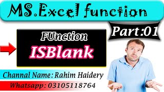 How to use ISBlank formula / Function in Excel | ISNUMBER |ISBLANK /Excel formula