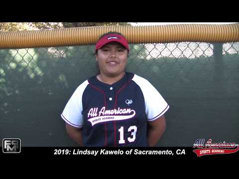 2019 Lindsay Kawelo Power Hitting Pitcher and First Base Softball Skills Video - AASA - Capps