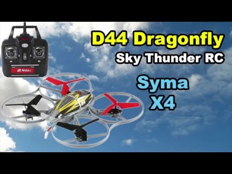 Sky Thunder RC D44 Dragonfly Drone Review Flight (Syma X4 Assault)
