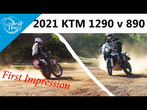 (2022 USA) 2021 KTM Adventure R, 1290 vs 890 ridden, rated, reviewed