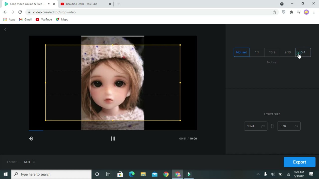 How to crop video with Clideo