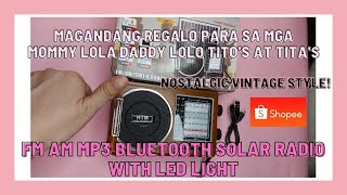 SOLAR RADIO FM AM MP3 BLUETOOTH SOLAR RADIO WITH LED LIGHT MAGANDANG QULITY NA SOLAR RADIO HTM09UBTS