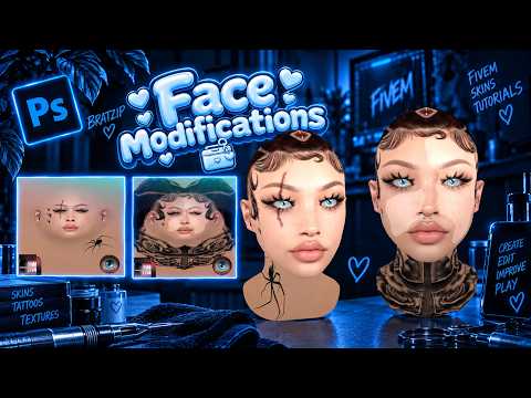 HOW TO ADD & BLEND FACE TATTOOS ON FIVEM SKINS | Photoshop 2020
