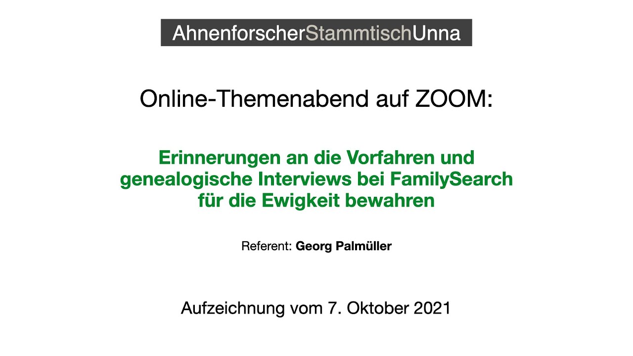 Erinnerungen bei Familysearch für die Ewigkeit sichern
