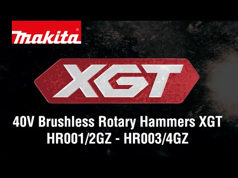 Makita HR004GM202 Perforatorius XGT, 2,9 J, 28mm; 4,1kg, bešepetėlinis variklis, greitojo keitimo griebtuvas, 2X4,0Ah, greitasis kroviklis; AVT; XPT; Dulkių surinkimo sistemos priedas DX14; MAKPAC lagaminas video