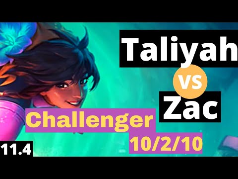Challenger Kirei sama (EUW) | Taliyah VS Zac | KDA 10/2/10 | p. 11.4