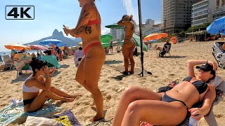 🇧🇷 4K Walking on IPANEMA BEACH in the late afternoon | Summer in Rio de Janeiro.
