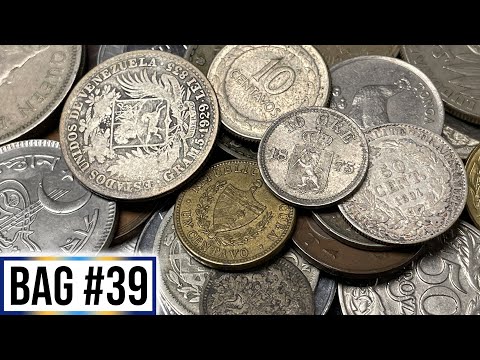 $150+ COIN FOUND!! Quintuple Silver Half Pound World Coin Grab Bag Search - Best Ever?? - Bag #39