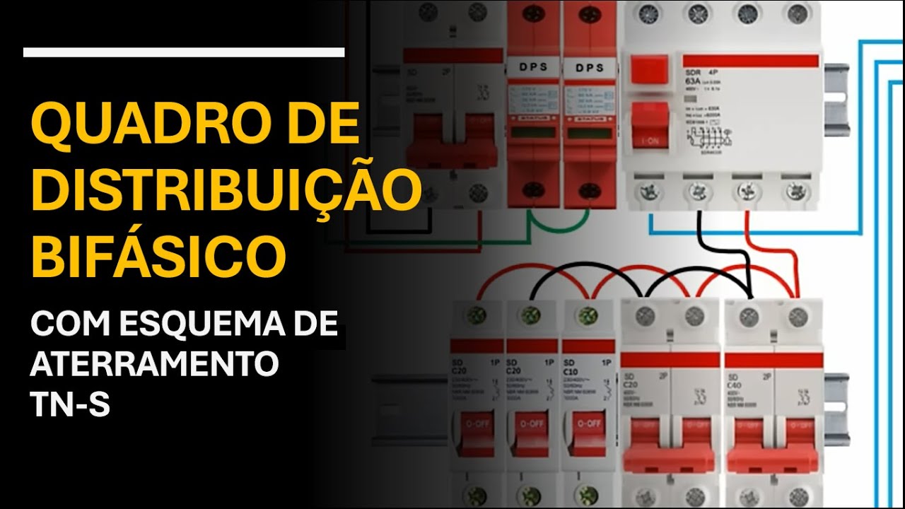 QUADRO de distribuição BIFÁSICO com aterramento TN-S.