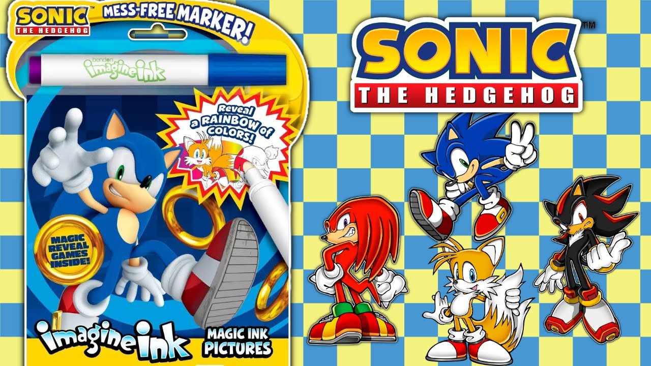 Sonic The Hedgehog Imagine Ink Coloring & Activity Book | COLORING With Mess-Free Marker