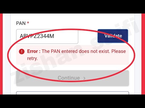 How To Fix Error The PAN entered does not exist. Please retry problem solve in income tax portal