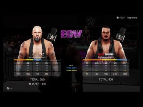 Taz GETS HIS WISH vs Rhyno & Raven for the Hardcore Championship - ECW 4th Week Of May