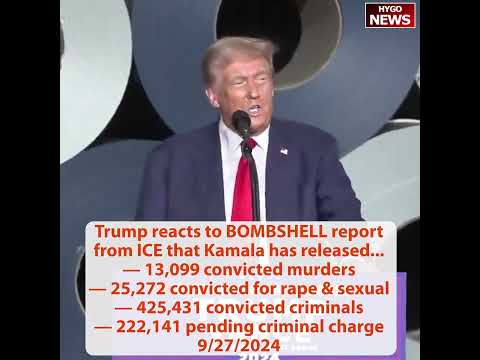 Trump reacts to BOMBSHELL from ICE: Kamala has released 13,099 exact convicted into our country