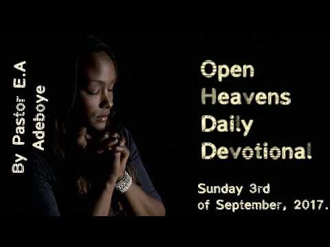 Divine Order - Open Heavens 3 September 2017: Sunday daily devotional by Pastor Adeboye