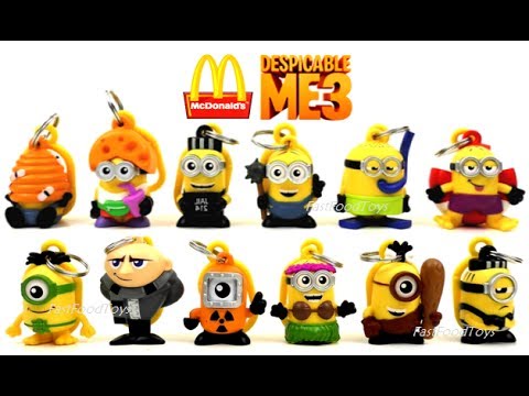 2017 DESPICABLE ME 3 MOVIE SURPRISE BLIND BAGS HANGER KEYCHAINS McDONALD'S MINIONS HAPPY MEAL TOYS Video
