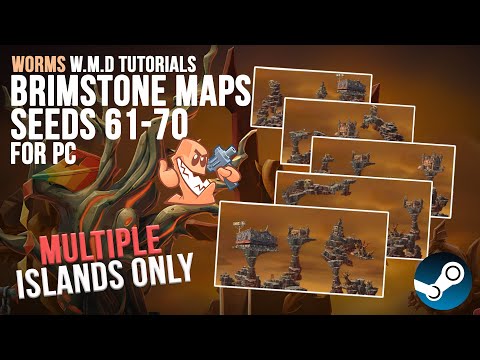 Best Brimstone Map Seeds for PC (61-70) 🗺️💻 - Multiple Islands Only | Worms WMD Tutorials🎥