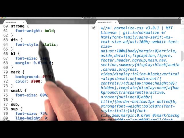 Thumbnail of Minimizing CSS file size with minification lesson