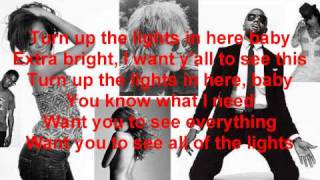 All Of The Lights-Kanye West, Rihanna, Fergie, Kid Cudi, Alicia Keys, Elton John-Lyrics On Screen