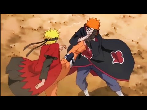 Pain arc - Naruto Shippuden , Pain invasion in Hidden Leaf village , Naruto vs Pain .