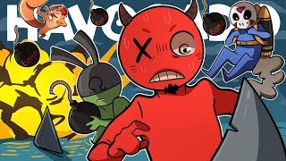 GANG BEASTS w/ WEAPONS! | Havocado (w/ H2O Delirious, Ohm, &amp; Squirrel)