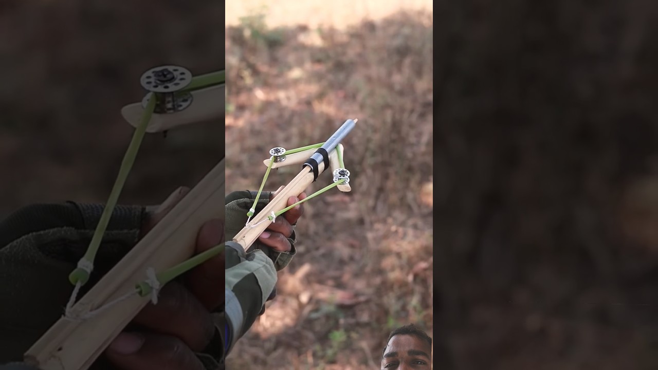 How To Make Bow And Arrow Craft Mini Crossbow #diy #craft #youtubeshorts #wood #bamboo