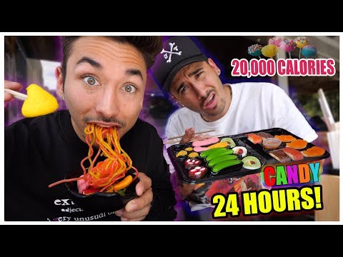 I Only Ate Candy Food For 24 Hours ... (IMPOSSIBLE FOOD CHALLENGE) *20,000 Calories*