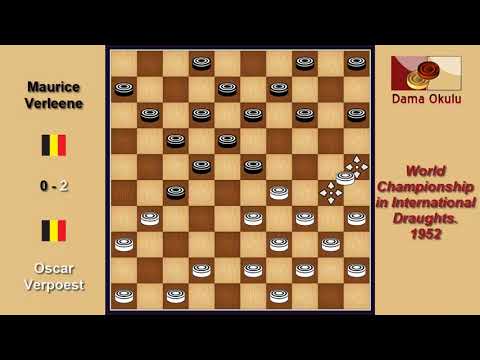 Oscar Verpoest (BEL) - Maurice Verleene (BEL). Draughts World Championship. 1952.