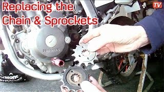 preview picture of video 'Honda CRF250L Replacing the chain and sprockets'